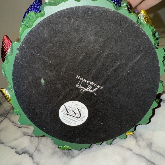 Homeworx Harry Slatkin Christmas Festive Lights Candle Pedestal Holder Wreath - Picture 4 of 10